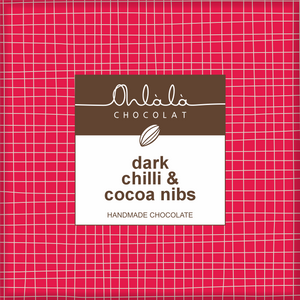 DARK CHOCOLATE WITH CHILLI AND COCOA NIBS